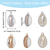 SUNNYCLUE 20Pcs 2 Colors Electroplated Natural Cowrie Shell Pendants SHEL-SC0001-29-2