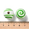 Printed Wood European Beads WOOD-Z002-13F-3