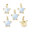 Real 18K Gold Plated Brass Micro Pave Clear Cubic Zirconia Pendants KK-D004-05G-C-1