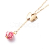 Alloy Enamel Charm & Resin Beads Lariat Necklace NJEW-JN03962-7