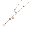 Ion Plating(IP) 304 Stainless Steel with Polymer Clay Rhinestone Necklaces NJEW-G081-09RG-1