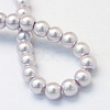 Baking Painted Pearlized Glass Pearl Round Bead Strands X-HY-Q330-8mm-25-4