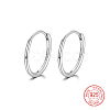 Anti-Tarnish Rhodium Plated 925 Sterling Silver Huggie Hoop Earrings IK9735-02-1