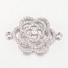 Flower Brass Micro Pave Cubic Zirconia Links ZIRC-I017-05P-1