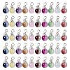 100Pcs 10 Colors Baking Painted Glass Pendants PALLOY-TA0002-47-2