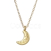 Moon Alloy with Brass Pendant Necklaces NJEW-JN04906-1