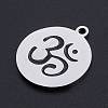 Non-Tarnish 201 Stainless Steel Etched Pendants STAS-N090-JN814-2