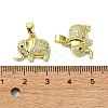 Rack Plating Brass Micro Pave Clear Cubic Zirconia Pendants KK-R157-03G-3