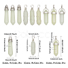 CHGCRAFT 9Pcs 9 Styles Synthetic Luminous Stone Double Terminal Pointed Pendants G-CA0001-72-2