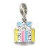 Rack Plating Alloy Colorful Enamel European Dangle Charms PALLOY-A009-14P-1