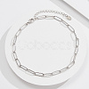 925 Sterling Silver Cable Chain Anklet AJEW-Z029-20P-2