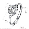 Adjustable 925 Sterling Silver Cubic Zirconia Finger Rings RJEW-BB20769-6-6