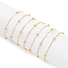 Brass Flat Oval Cable Chains with Round Beaded CHC-YW0001-07-1