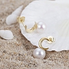 Natural Pearl Ear Studs for Women EJEW-P231-11G-2