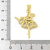 Rack Plating Brass Micro Pave Cubic Zirconia Pendants KK-G513-94G-4