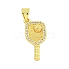 Rack Plating Brass Micro Pave Clear Cubic Zirconia Pendants KK-U021-08G-1