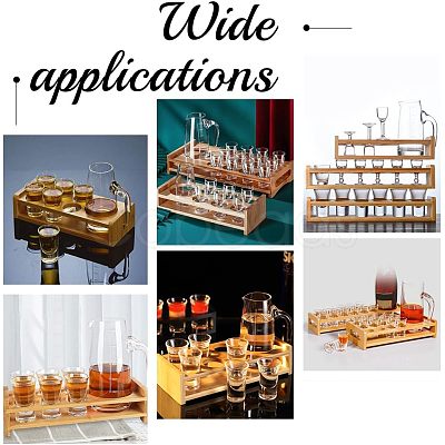 7-Hole Bamboo Glass Holder Display Racks ODIS-WH0025-75-1