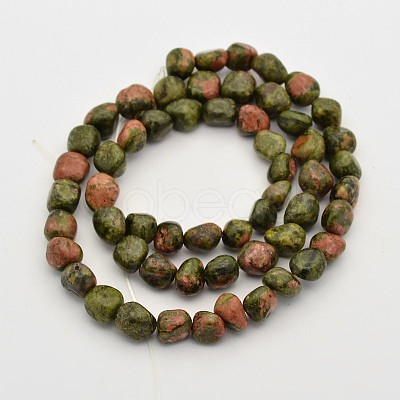 Natural Unakite Bead Strands G-P070-25-1