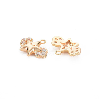 Brass Micro Pave Cubic Zirconia Charms KK-N232-279-1