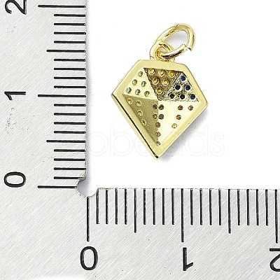 Brass Micro Pave Colorful Cubic Zirconia Pendants KK-H475-06G-1