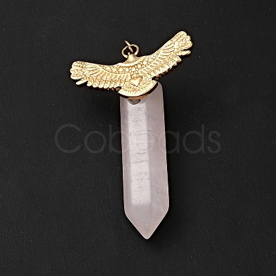 Eagle Natural Rose Quartz Pointed Pendants G-I333-04G-1