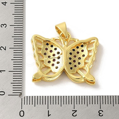 Brass Micro Pave Colorful Cubic Zirconia Pendants KK-Z042-07G-1