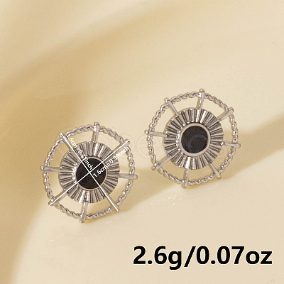 Vintage French Style Stainless Steel Sun Stud Earrings BK1028-1-1