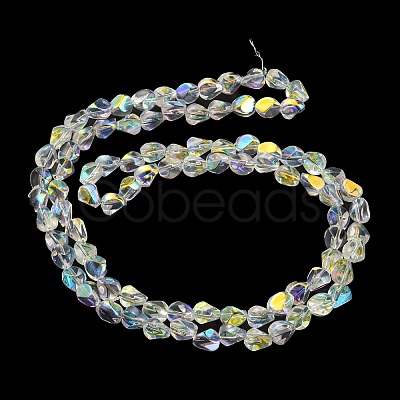 AB Color Plated Electroplate Transparent Glass Beads Strands EGLA-G037-04A-AB01-1