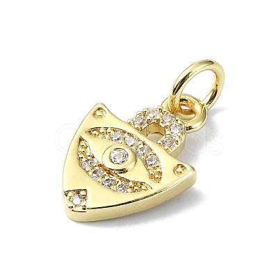 Eye Theme Brass Micro Pave Cubic Zirconia Charms KK-H475-58G-03-1