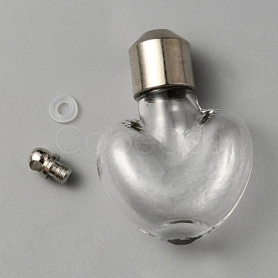 Clear Glass Vial Pendants GLAA-WH0017-02B-05-1