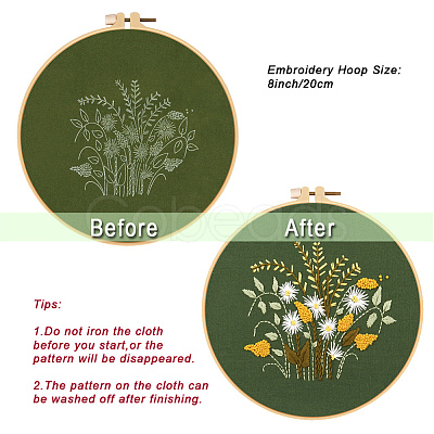 Flower Pattern Embroidery Beginner Kits DIY-WH0453-66-1