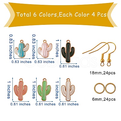 DIY Cactus Earrings Making Kit DIY-SZ0005-93-1