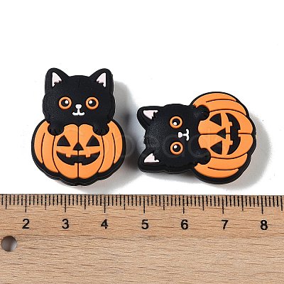 Halloween Theme Silicone Focal Beads SIL-M005-04C-1