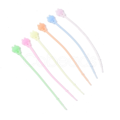 Luminous Silicone Cable Zip Ties AJEW-P104-01A-1