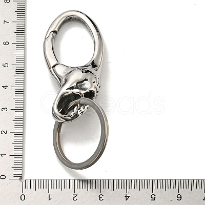 Tibetan Style 316 Surgical Stainless Steel Fittings with 304 Stainless Steel Key Ring FIND-Q101-16AS-1