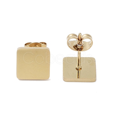 PVD Vacuum Plating 304 Stainless Steel Stud Earrings for Women EJEW-A048-46D-G-1