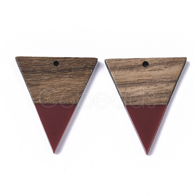 Resin & Walnut Wood Pendants RESI-T035-06D-1