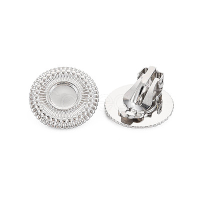 Non-Tarnish 304 Stainless Steel Clip-on Earring Settings STAS-N097-262P-1