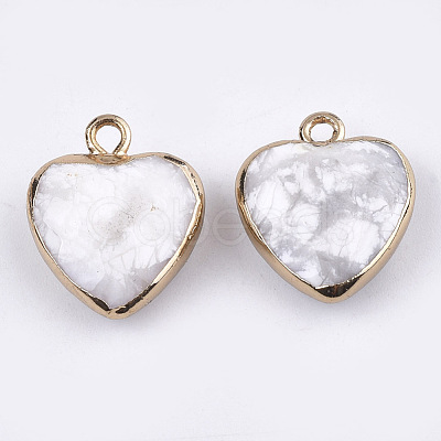 Electroplate Natural Howlite Pendants G-T112-03J-1