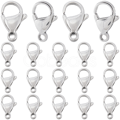 SUNNYCLUE 100Pcs 304 Stainless Steel Lobster Claw Clasps STAS-SC0007-12-1