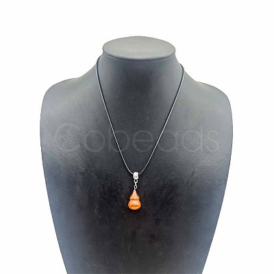 Gemstone Gourd Pendant Necklaces WJ9079-1-1