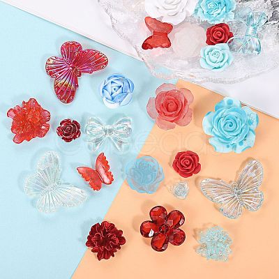 50G Resin Acrylic DIY Accessories Simulation Baroque Style Rose Halo Dyed Mixed Flower DIY Accessories JX581A-1