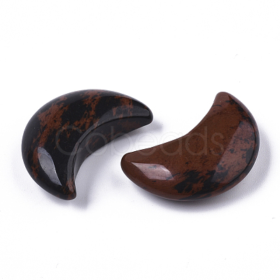 Moon Shape Natural Mahogany Obsidian Healing Crystal Pocket Palm Stones G-T132-001E-1