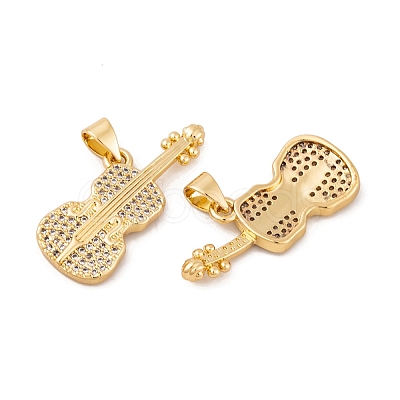 Brass Micro Pave Cubic Zirconia Pendants KK-E108-38G-1