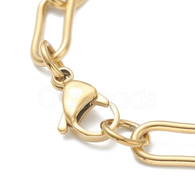 304 Stainless Steel Paperclip Chain Necklaces NJEW-I245-09G-1