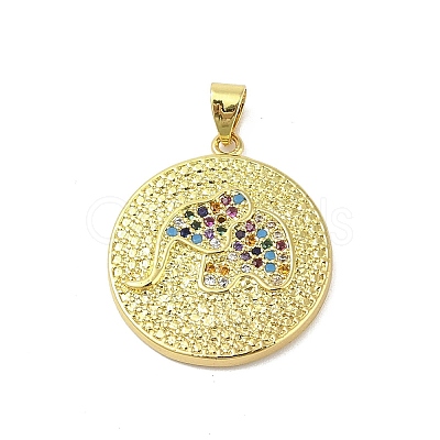 Brass Micro Pave Cubic Zirconia Pendants KK-E111-04G-1