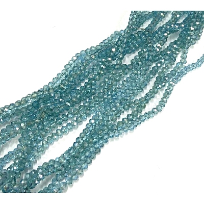 Faceted Rondelle Half Rainbow Plated Transparent Electroplate Glass Beads Strands X-EGLA-J134-3x2mm-HR36-1