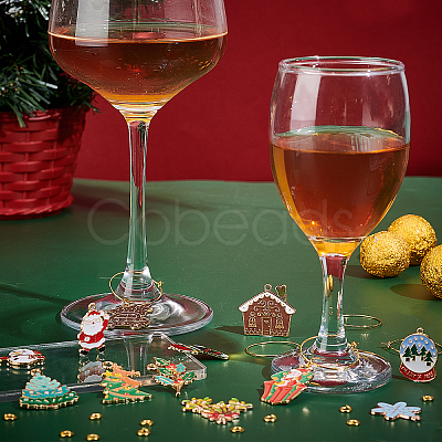 SUNNYCLUE DIY Christmas Wine Glass Charm Making Kits DIY-SC0018-88-1