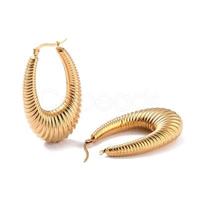 Ion Plating(IP) 304 Stainless Steel Hoop Earrings EJEW-O096-49G-1