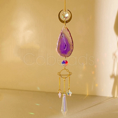 Natural Agate & Crystal Suncatcher PW-WG49912-05-1